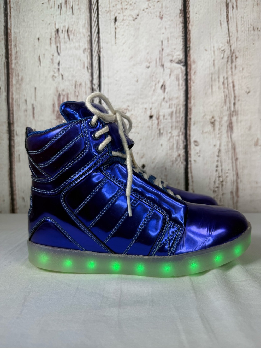 Osiris Skyrise Purple Metallic High-Top Light-Up Rechargeable Sneakers Shoes 4